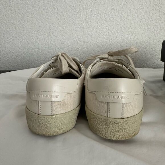 SAINT LAURENT COURT CLASSIC SL/06 EMBROIDERED SNEAKERS IN CANVAS AND LEATHER - Picture 8 of 14